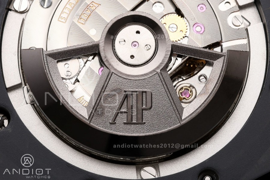 Royal Oak Offshore 44mm Black Ceramic Bezel JF 1:1 Best Edition Black Dial on Rubber Strap A3126