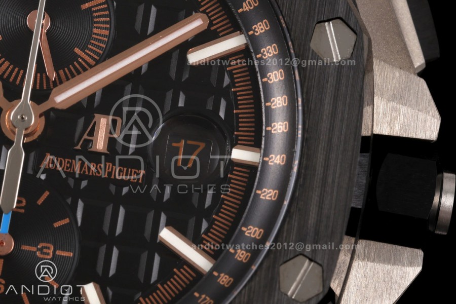 Royal Oak Offshore 44mm Black Ceramic Bezel JF 1:1 Best Edition Black Dial on Rubber Strap A3126