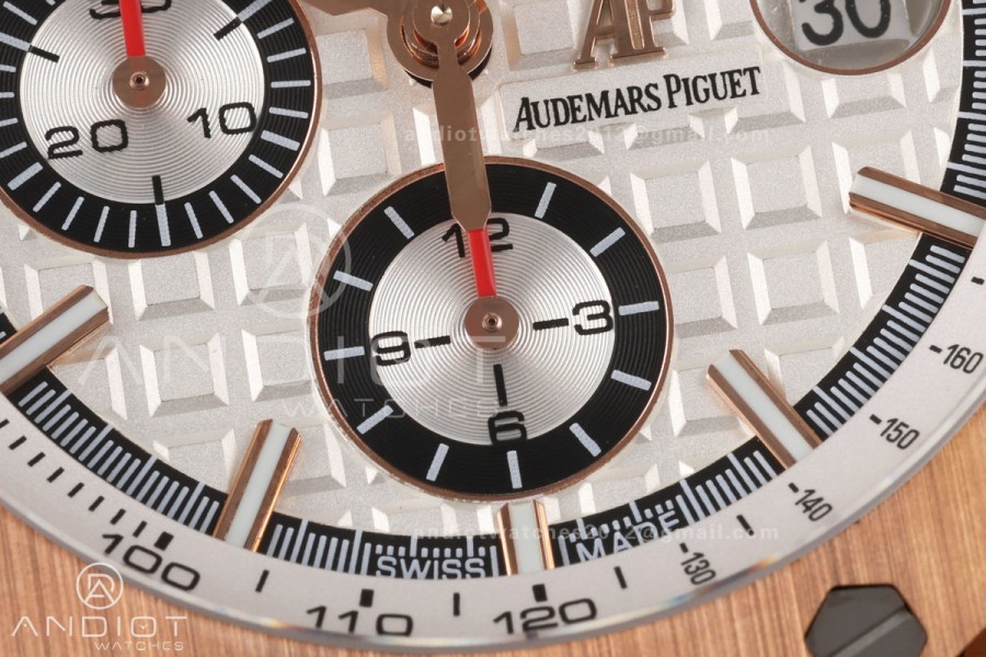 Royal Oak Offshore 44mm RG JF 1:1 Best Edition White Dial on Rubber Strap A3126