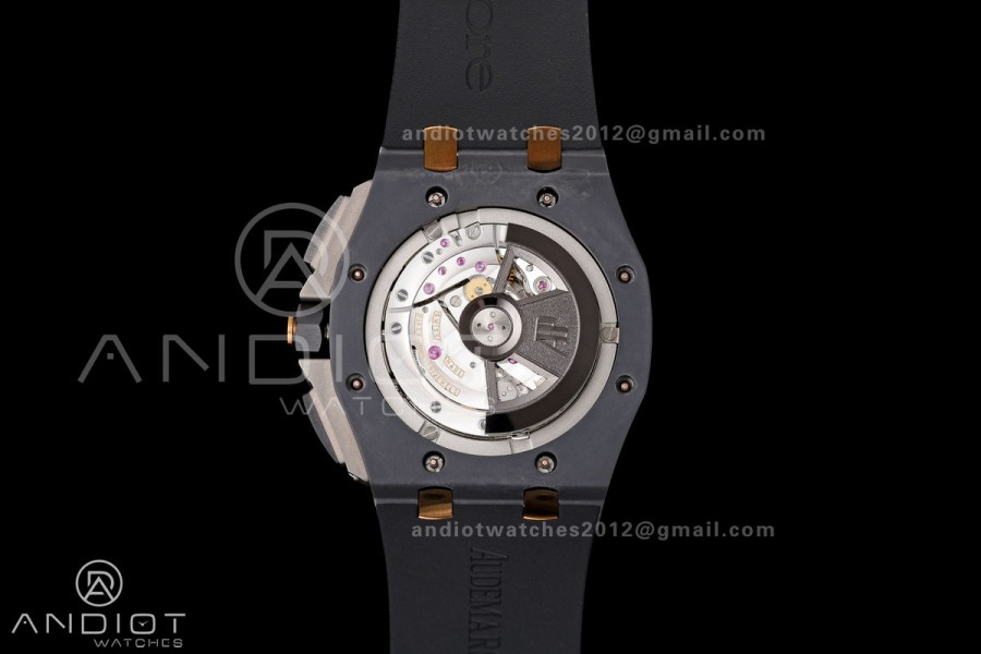 Royal Oak Offshore 44mm Black Ceramic JF 1:1 Best Edition Gray Dial on Rubber Strap A3126