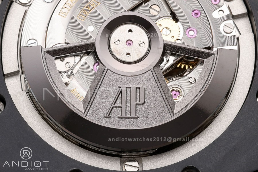 Royal Oak Offshore 44mm Black Ceramic JF 1:1 Best Edition Gray Dial on Rubber Strap A3126