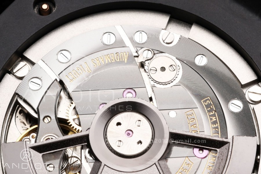 Royal Oak Offshore 44mm Black Ceramic JF 1:1 Best Edition Gray Dial on Rubber Strap A3126