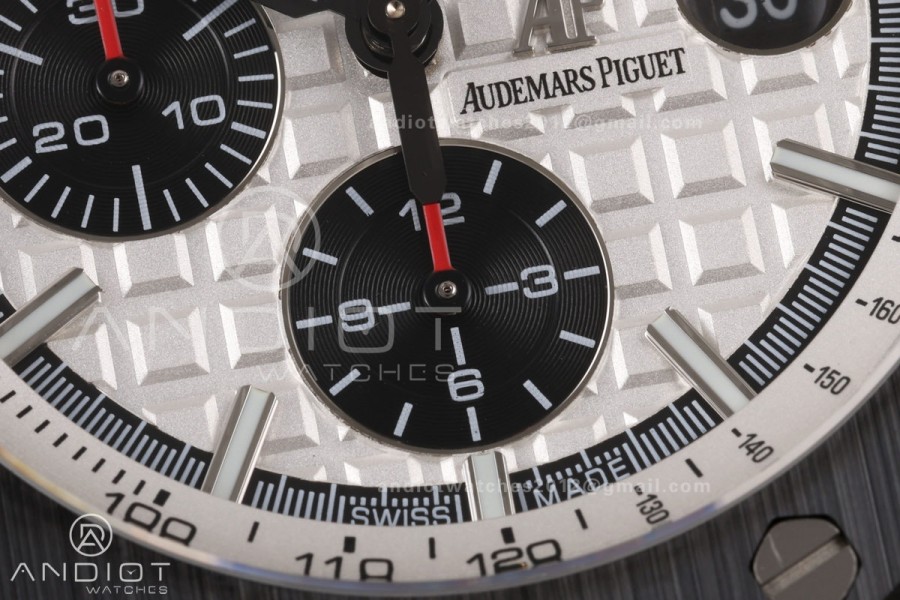 Royal Oak Offshore 44mm SS Ceramic Bezel JF 1:1 Best Edition White/Black Dial on Rubber Strap A3126
