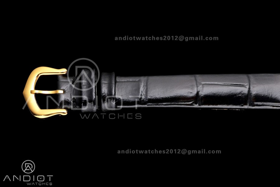 Tank Louis 16.5mm YG K11F 1:1 Best Edition White Dial on Black Leather Strap Quartz