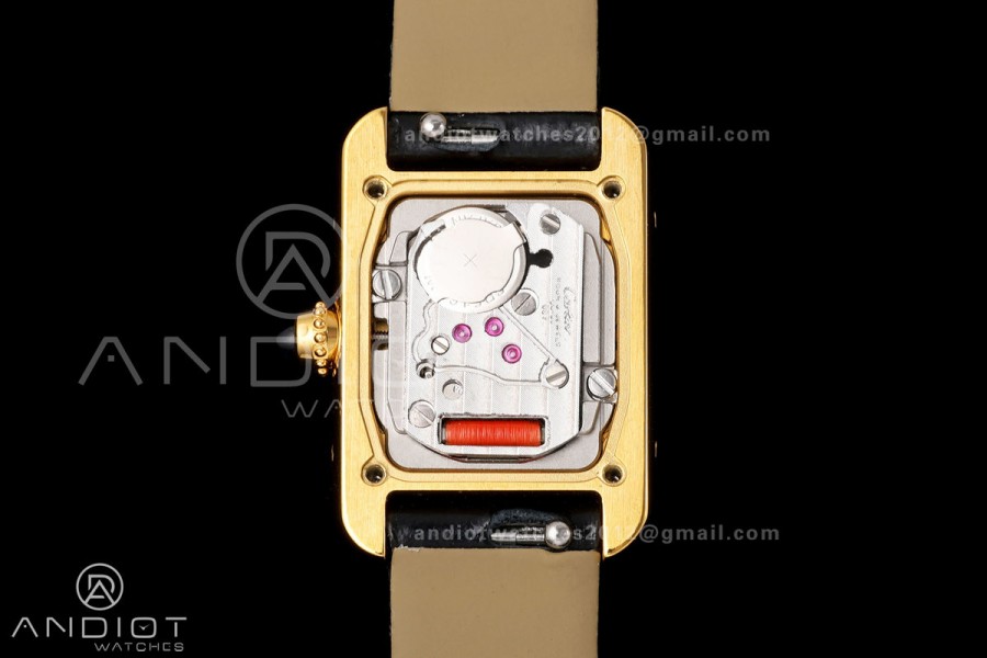 Tank Louis 16.5mm YG K11F 1:1 Best Edition White Dial on Black Leather Strap Quartz