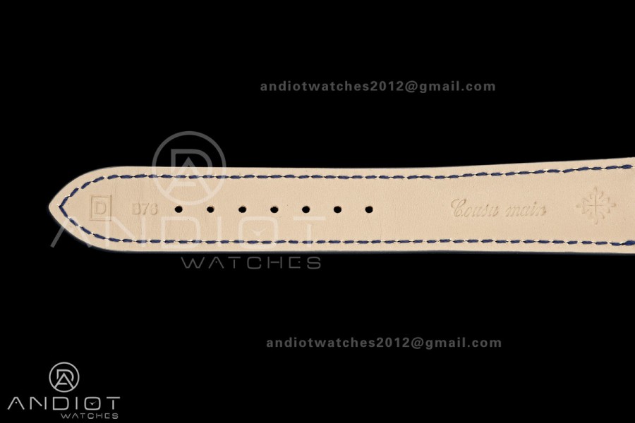 Grand Complications 6102 SS Purple Diamonds Bezel PPF 1:1 Best Edition Blue Dial on Blue Leather Strap SA240 Super Clone