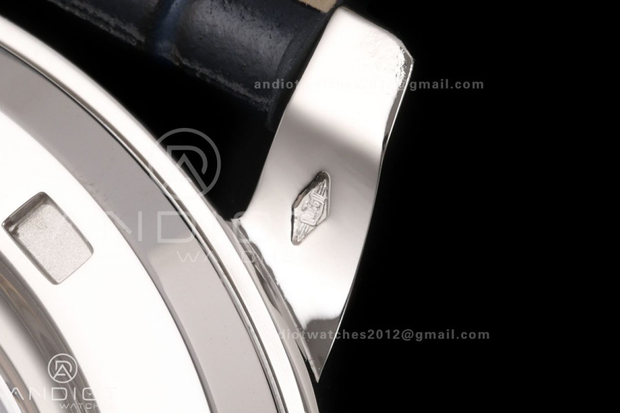 Grand Complications 6102 SS Purple Diamonds Bezel PPF 1:1 Best Edition Blue Dial on Blue Leather Strap SA240 Super Clone