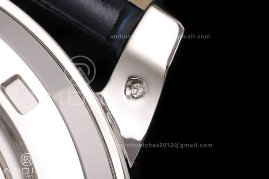 Grand Complications 6102 SS Blue Diamonds Bezel PPF 1:1 Best Edition Blue Dial on Blue Leather Strap SA240 Super Clone