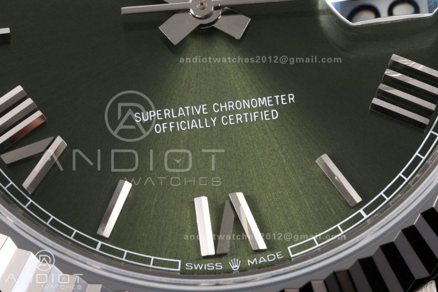 Day Date 40 SS RGF 1:1 Best Edition Green Roman Dial on President Bracelet VR3255 V2