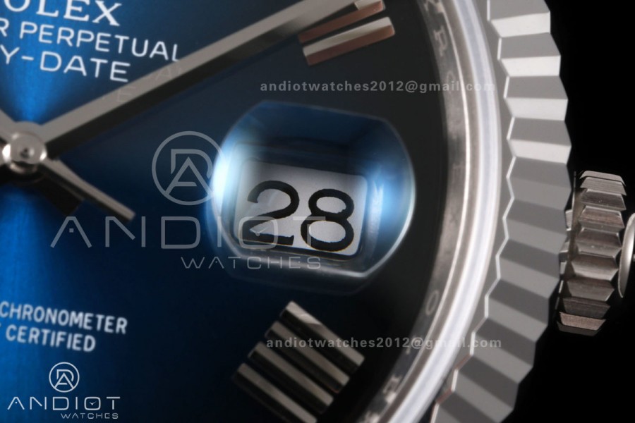 Day Date 40 SS RGF 1:1 Best Edition Blue Ombre Roman Dial on President Bracelet VR3255 V2