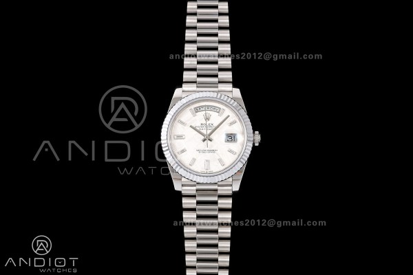 Day Date 40 SS RGF 1:1 Best Edition Meteorite Crystal Dial on President Bracelet VR3255 V2