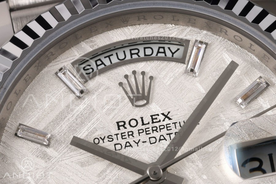 Day Date 40 SS RGF 1:1 Best Edition Meteorite Crystal Dial on President Bracelet VR3255 V2