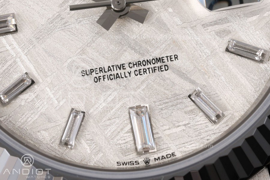 Day Date 40 SS RGF 1:1 Best Edition Meteorite Crystal Dial on President Bracelet VR3255 V2