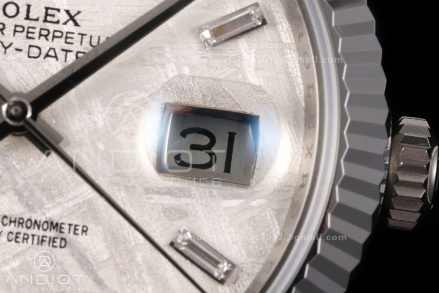 Day Date 40 SS RGF 1:1 Best Edition Meteorite Crystal Dial on President Bracelet VR3255 V2