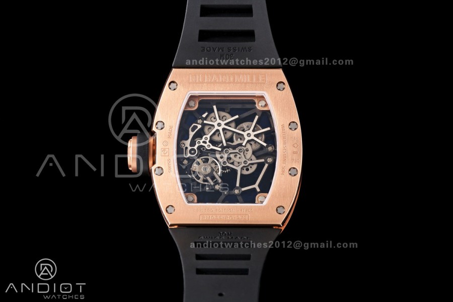 Mille Studio RM035 Americas RG Skeleton Dial on Black Rubber Strap RMUL1 Super Clone