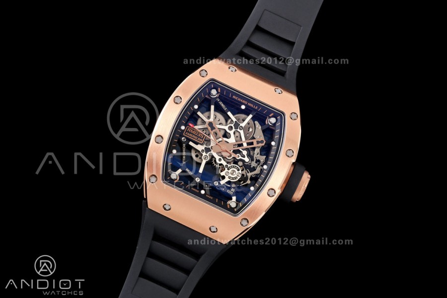 Mille Studio RM035 Americas RG Skeleton Dial on Black Rubber Strap RMUL1 Super Clone
