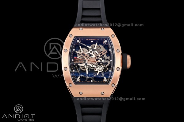 Mille Studio RM035 Americas RG Skeleton Dial on Black Rubber Strap RMUL1 Super Clone