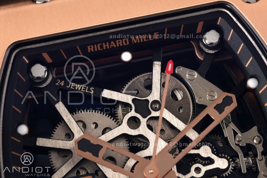 Mille Studio RM035 Americas RG Skeleton Dial on Black Rubber Strap RMUL1 Super Clone
