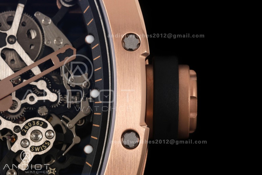 Mille Studio RM035 Americas RG Skeleton Dial on Black Rubber Strap RMUL1 Super Clone