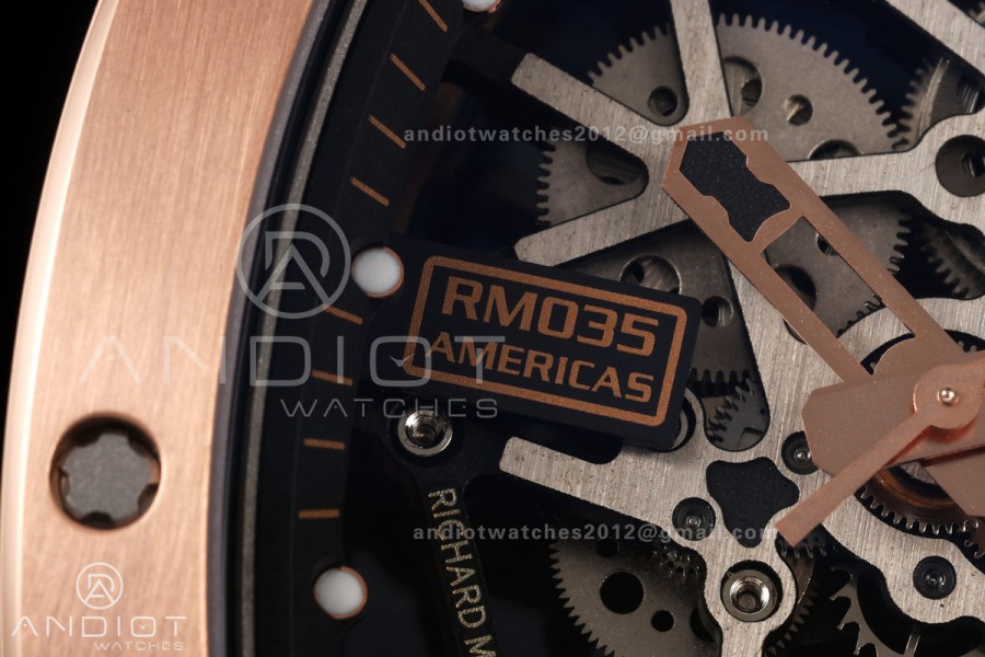 Mille Studio RM035 Americas RG Skeleton Dial on Black Rubber Strap RMUL1 Super Clone