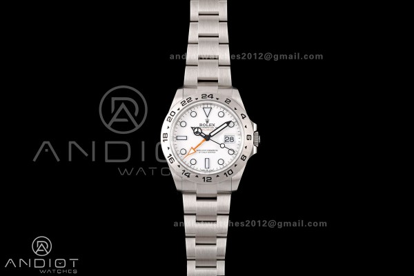 Explorer II 42mm 226570 904L SS QF 1:1 Best Edition White Dial on Bracelet JH3285-2 (Free Sprung)
