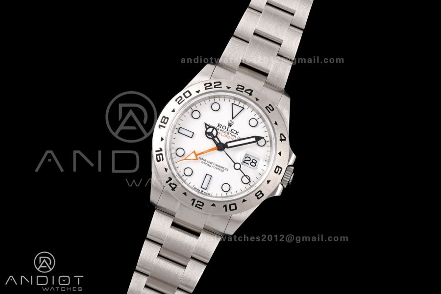 Explorer II 42mm 226570 904L SS QF 1:1 Best Edition White Dial on Bracelet JH3285-2 (Free Sprung)