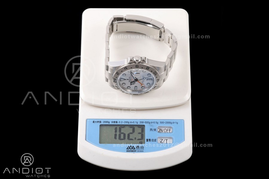 Explorer II 42mm 226570 904L SS QF 1:1 Best Edition White Dial on Bracelet JH3285-2 (Free Sprung)