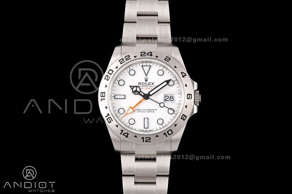 Explorer II 42mm 226570 904L SS QF 1:1 Best Edition White Dial on Bracelet JH3285-2 (Free Sprung)