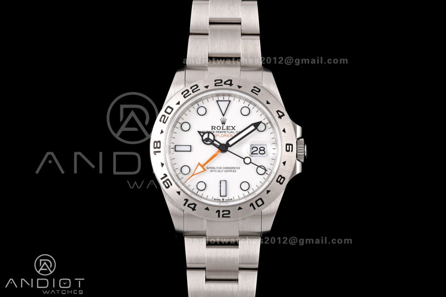 Explorer II 42mm 226570 904L SS QF 1:1 Best Edition White Dial on Bracelet JH3285-2 (Free Sprung)