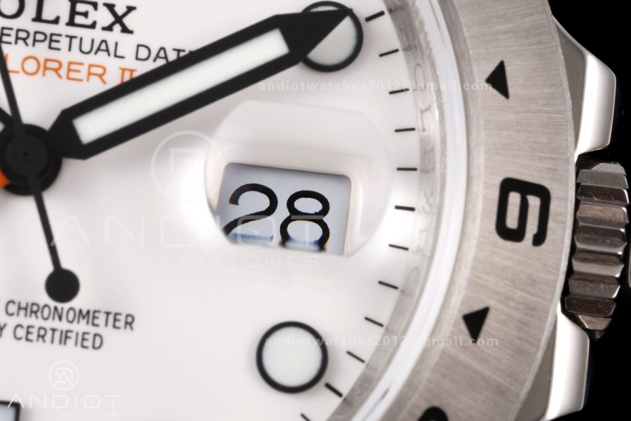 Explorer II 42mm 226570 904L SS QF 1:1 Best Edition White Dial on Bracelet JH3285-2 (Free Sprung)