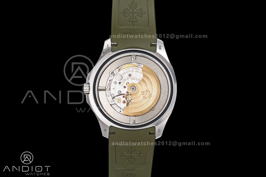 Aquanaut 5168G 42mm Gain Weight SS WSF 1:1 Best Edition Green Dial On Green Rubber Strap Super Clone DD330