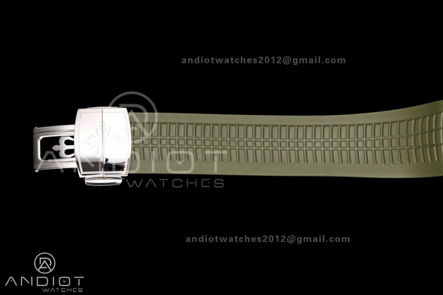 Aquanaut 5168G 42mm Gain Weight SS WSF 1:1 Best Edition Green Dial On Green Rubber Strap Super Clone DD330