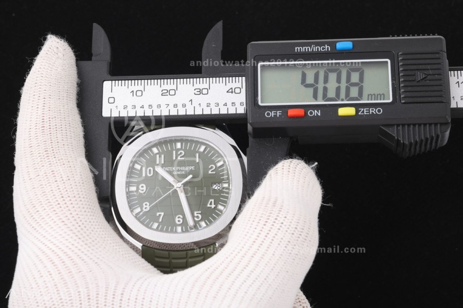 Aquanaut 5168G 42mm Gain Weight SS WSF 1:1 Best Edition Green Dial On Green Rubber Strap Super Clone DD330