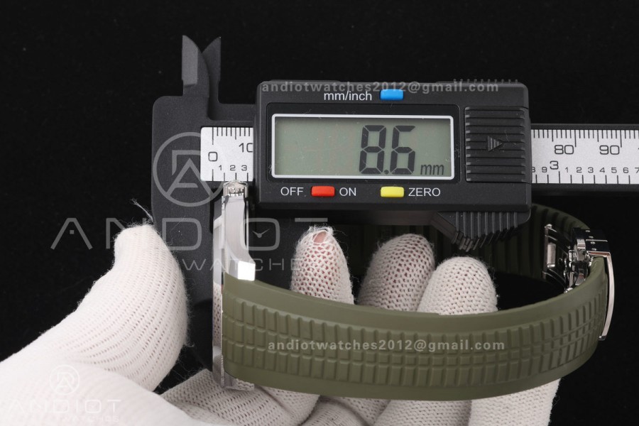 Aquanaut 5168G 42mm Gain Weight SS WSF 1:1 Best Edition Green Dial On Green Rubber Strap Super Clone DD330