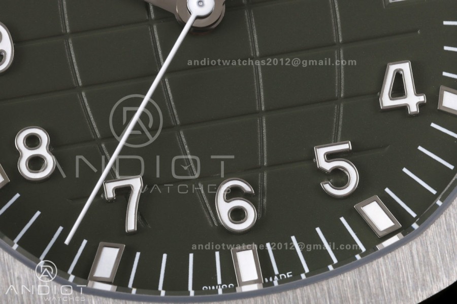 Aquanaut 5168G 42mm Gain Weight SS WSF 1:1 Best Edition Green Dial On Green Rubber Strap Super Clone DD330