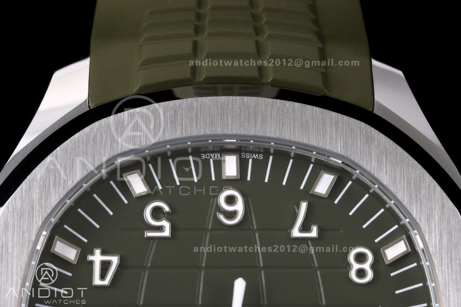 Aquanaut 5168G 42mm Gain Weight SS WSF 1:1 Best Edition Green Dial On Green Rubber Strap Super Clone DD330