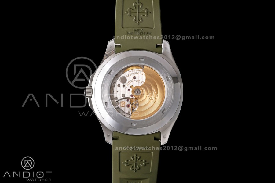 Aquanaut 5168G 42mm Gain Weight SS WSF 1:1 Best Edition Green Dial On Green Rubber Strap Super Clone DD330