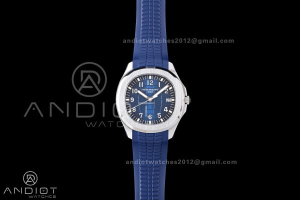 Aquanaut 5168G 42mm Gain Weight SS WSF 1:1 Best Edition Blue Dial On Blue Rubber Strap Super Clone DD330