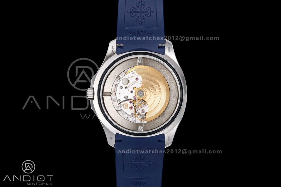 Aquanaut 5168G 42mm Gain Weight SS WSF 1:1 Best Edition Blue Dial On Blue Rubber Strap Super Clone DD330