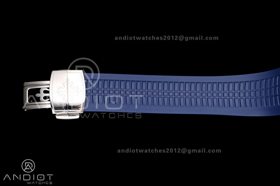 Aquanaut 5168G 42mm Gain Weight SS WSF 1:1 Best Edition Blue Dial On Blue Rubber Strap Super Clone DD330