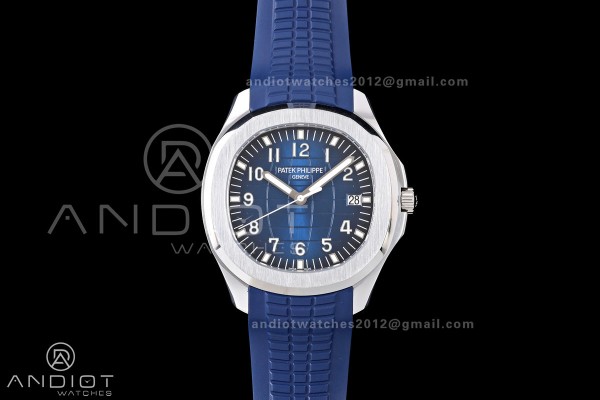 Aquanaut 5168G 42mm Gain Weight SS WSF 1:1 Best Edition Blue Dial On Blue Rubber Strap Super Clone DD330