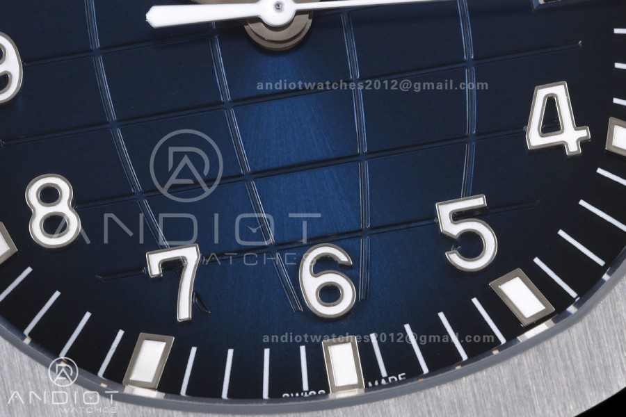 Aquanaut 5168G 42mm Gain Weight SS WSF 1:1 Best Edition Blue Dial On Blue Rubber Strap Super Clone DD330