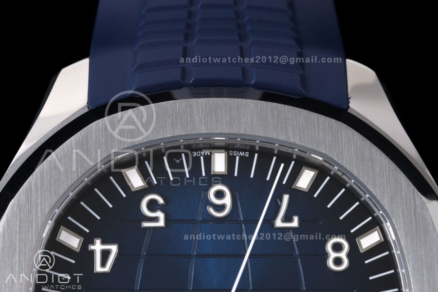 Aquanaut 5168G 42mm Gain Weight SS WSF 1:1 Best Edition Blue Dial On Blue Rubber Strap Super Clone DD330