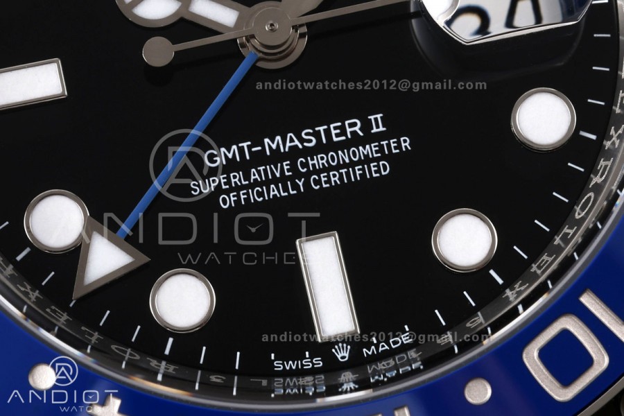 GMT-Master II 126710 BLNR 904L Steel Clean Plus 1:1 Best Edition on Jubilee Bracelet DD3285-Free Sprung