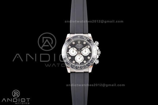 Daytona 126519 ERF Best Edition Black/Silver Diamonds Dial on Oysterflex Strap JH4131 (Free Sprung) 160g