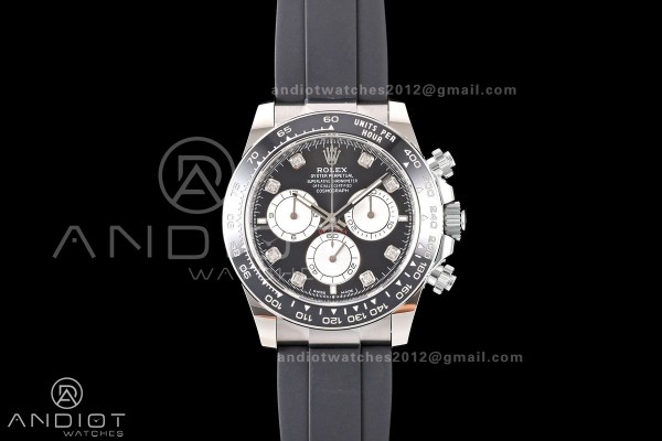 Daytona 126519 ERF Best Edition Black/Silver Diamonds Dial on Oysterflex Strap JH4131 (Free Sprung) 160g