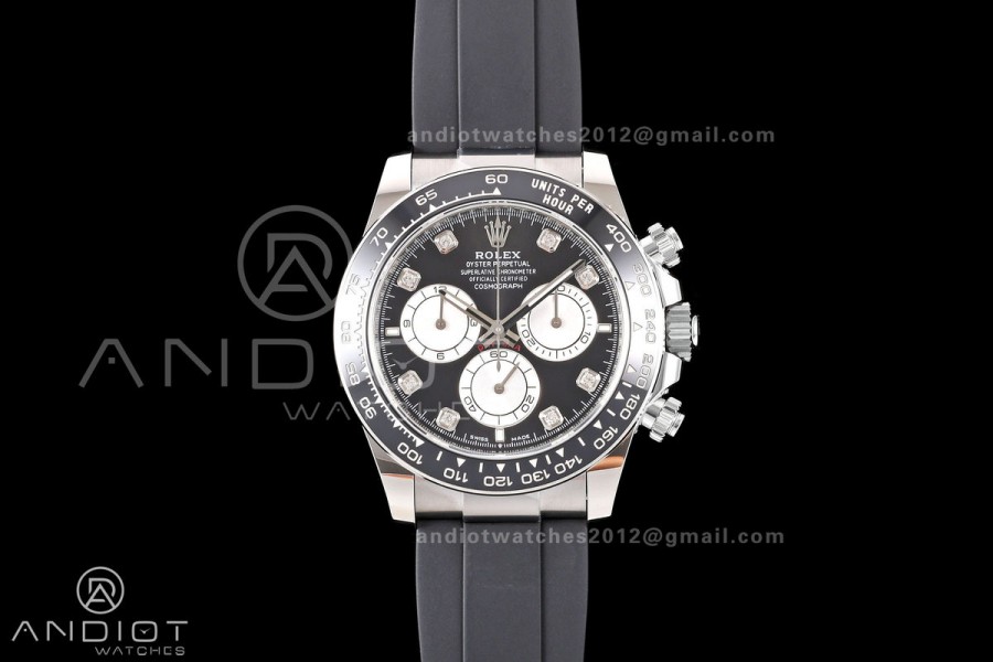 Daytona 126519 ERF Best Edition Black/Silver Diamonds Dial on Oysterflex Strap JH4131 (Free Sprung) 160g