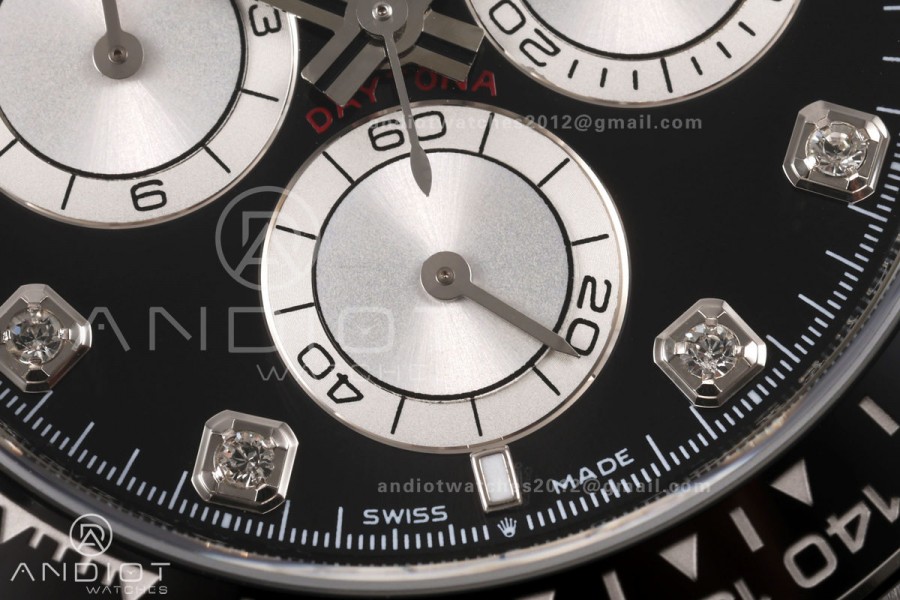 Daytona 126519 ERF Best Edition Black/Silver Diamonds Dial on Oysterflex Strap JH4131 (Free Sprung) 160g