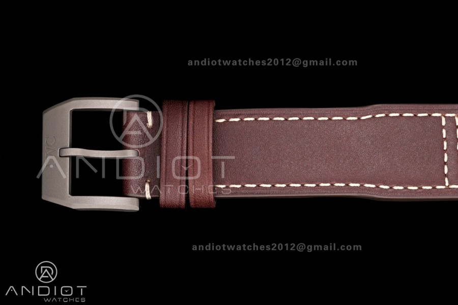 Mark XVIII Titanium MZF 1:1 Best Edition Black Dial on Brown Leather Strap A2892