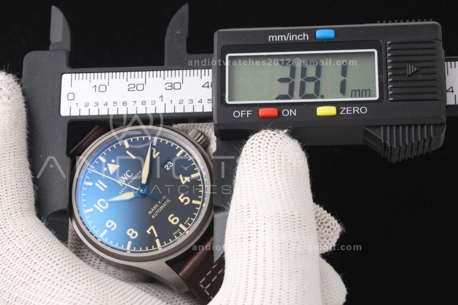 Mark XVIII Titanium MZF 1:1 Best Edition Black Dial on Brown Leather Strap A2892